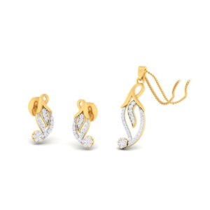 22k gold cz royal pendant set