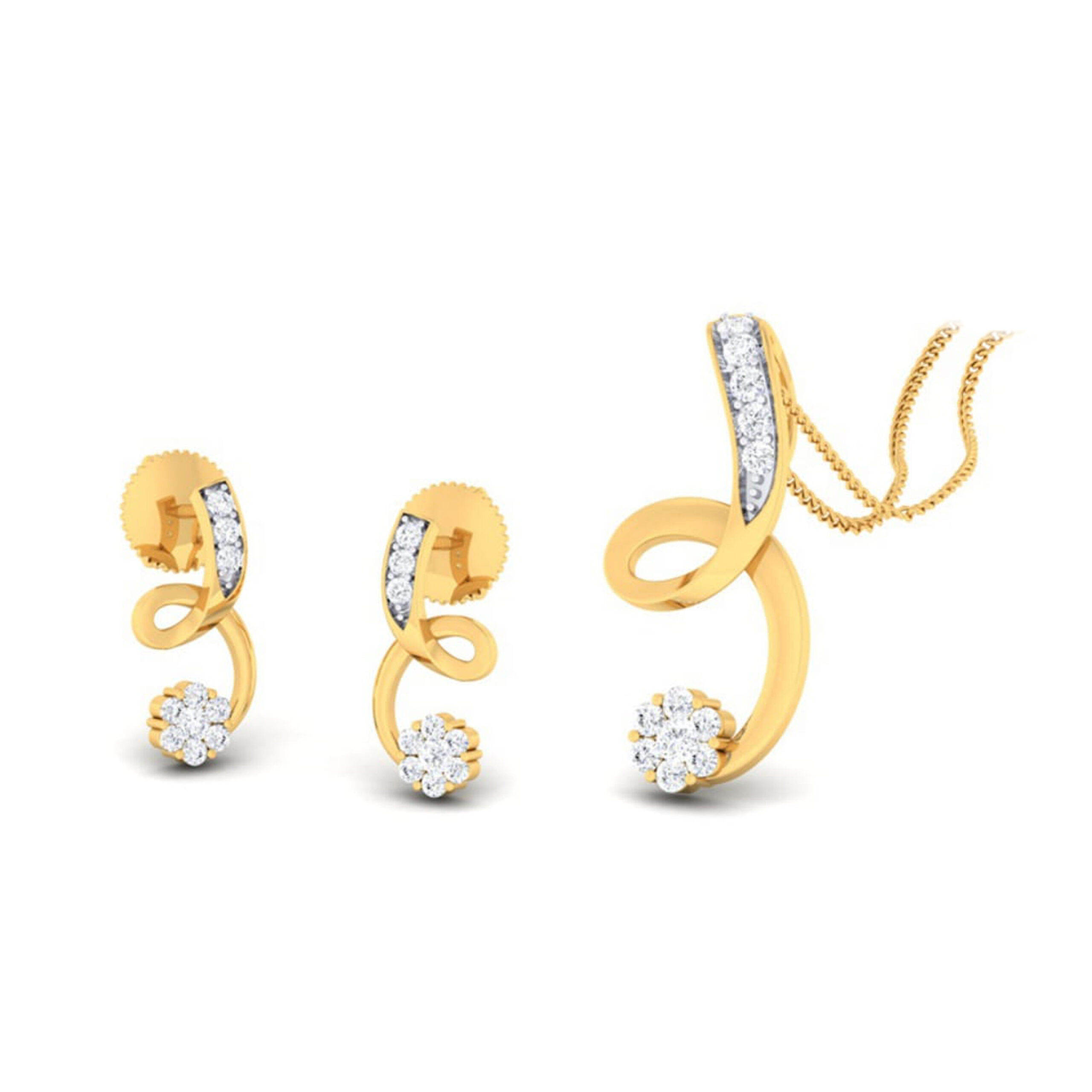 22k gold cz maria pendant set
