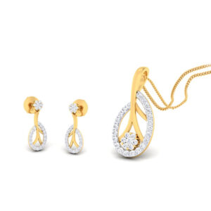 22k gold cz pretty pendant set