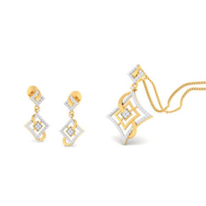 22k gold cz elegant pendant set
