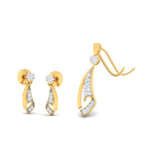 22k gold cz elegant pendant set