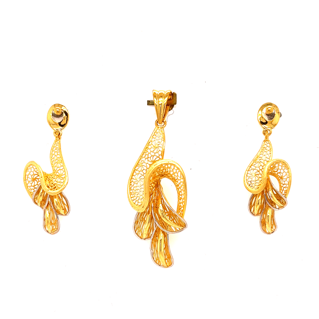 22k gold turkish eudicot pendant set