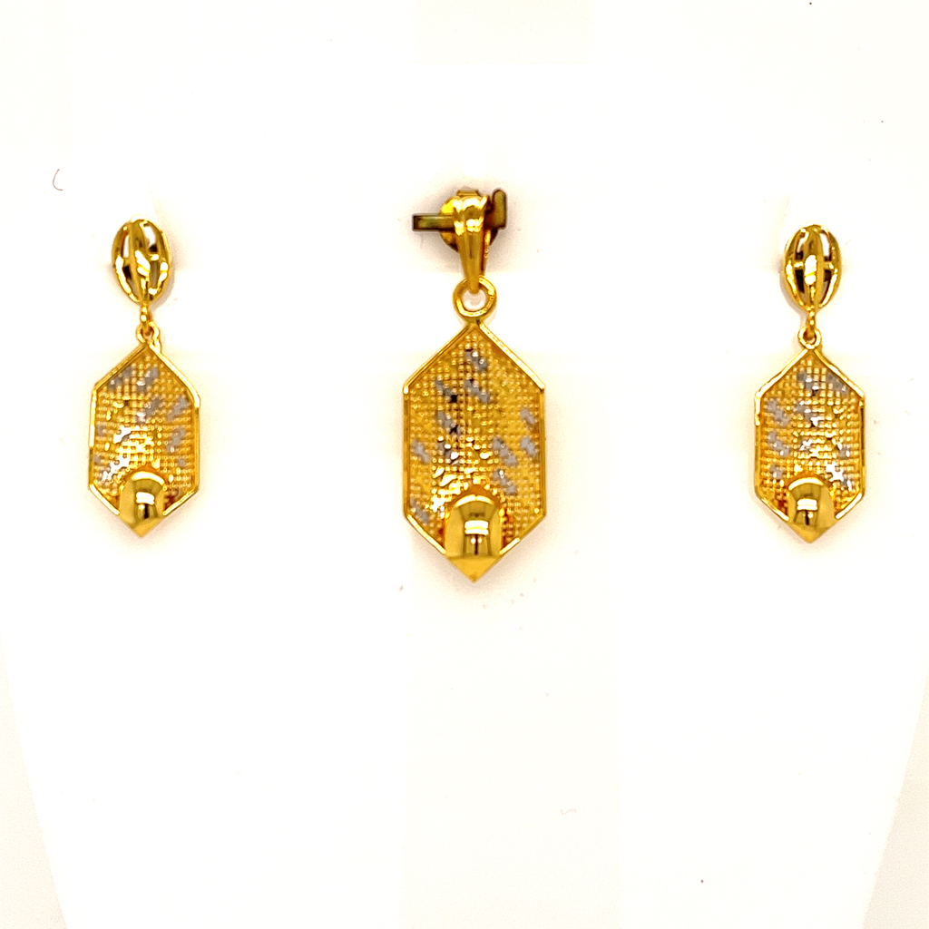 22k gold turkish slender pendant set