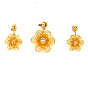 22k gold turkish athena pendant set
