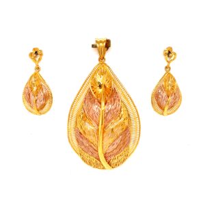 22k gold turkish delanie pendant set
