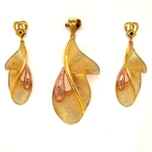 22k gold turkish royal paisley pendant set