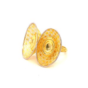 22k gold turkish leaf art ring