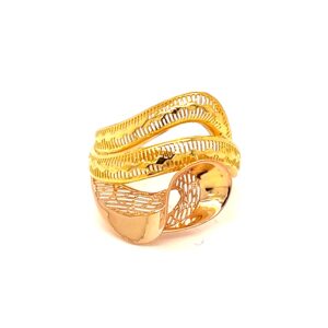22k gold turkish plume feather ring