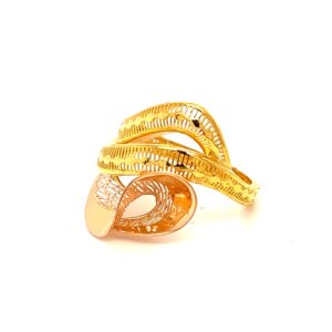 22k gold turkish plume feather ring