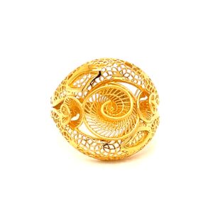 22k gold turkish floral ring