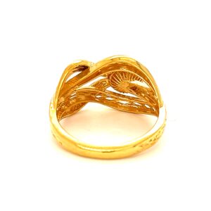 22k gold turkish jewel paisley ring