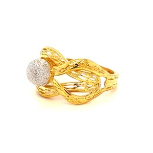 22k gold turkish jewel paisley ring