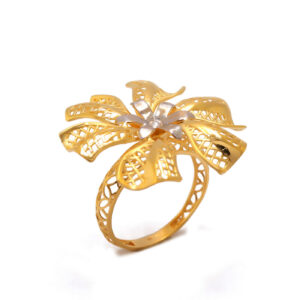 22k yellow gold floral hopes ring