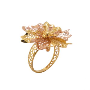22k yellow gold flora aura ring