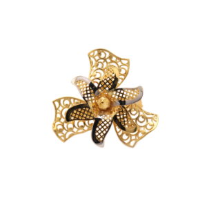 22k yellow gold plain flower ring