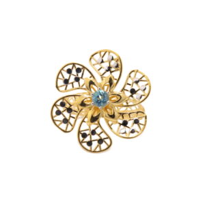22k yellow gold blue topaz floral ring