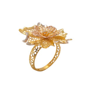 22k yellow gold peek-a-bloom ring