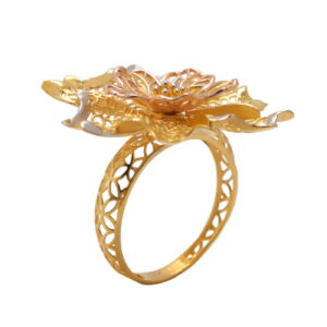 22k yellow gold peek-a-bloom ring
