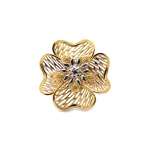 22k yellow gold plain flower ring
