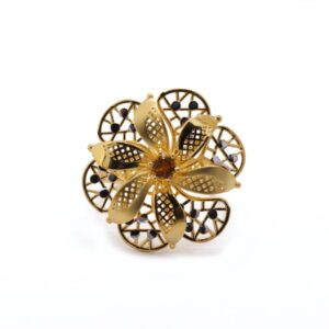 22k yellow gold citrine floral ring