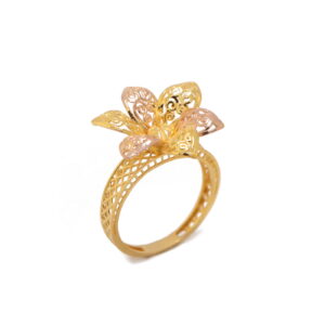 22k Yellow Gold Golden Feather Ring