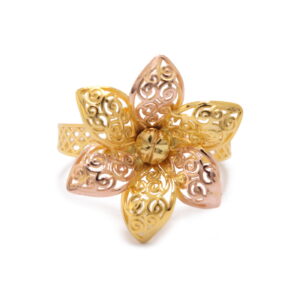 22k Yellow Gold Golden Feather Ring