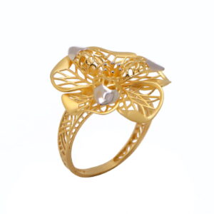 22k yellow gold net armour ring
