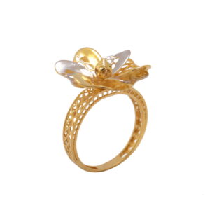 22k yellow gold flora aura ring