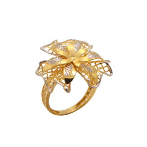 22k yellow gold sweet floral ring