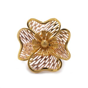 22k yellow gold four petal ring