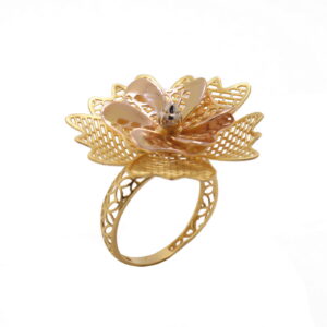 22k yellow gold flower rush ring
