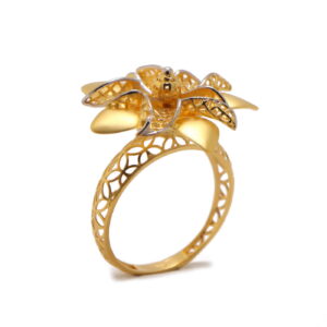 22k yellow gold floral wreath ring