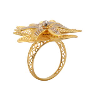 22k yellow gold golden daffodil ring