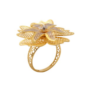 22k yellow gold golden daffodil ring