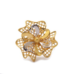 22k yellow gold ferns n petals ring