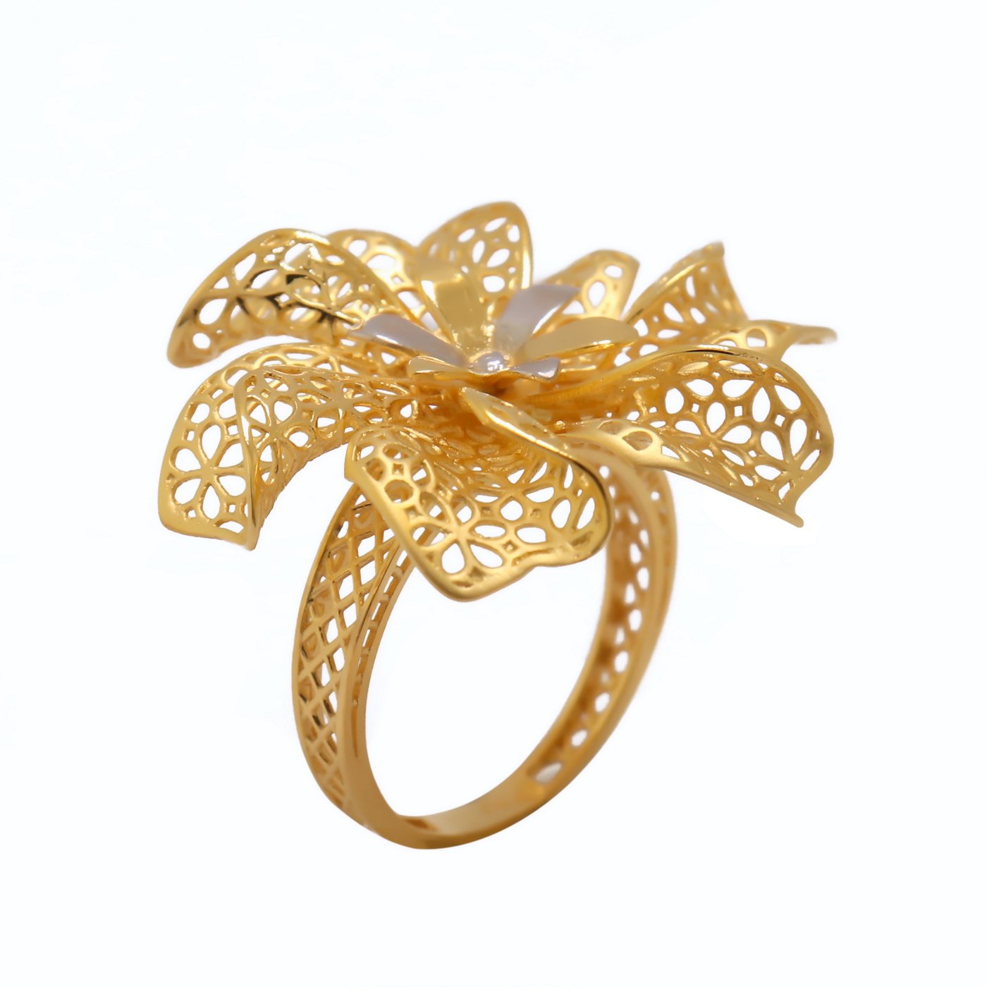 22k yellow gold floral hopes ring - Image 2