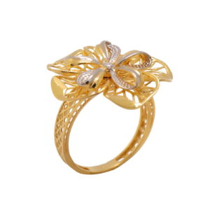 22k yellow gold floral ring