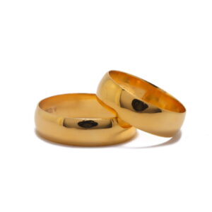 22k yellow gold plain enlace bands