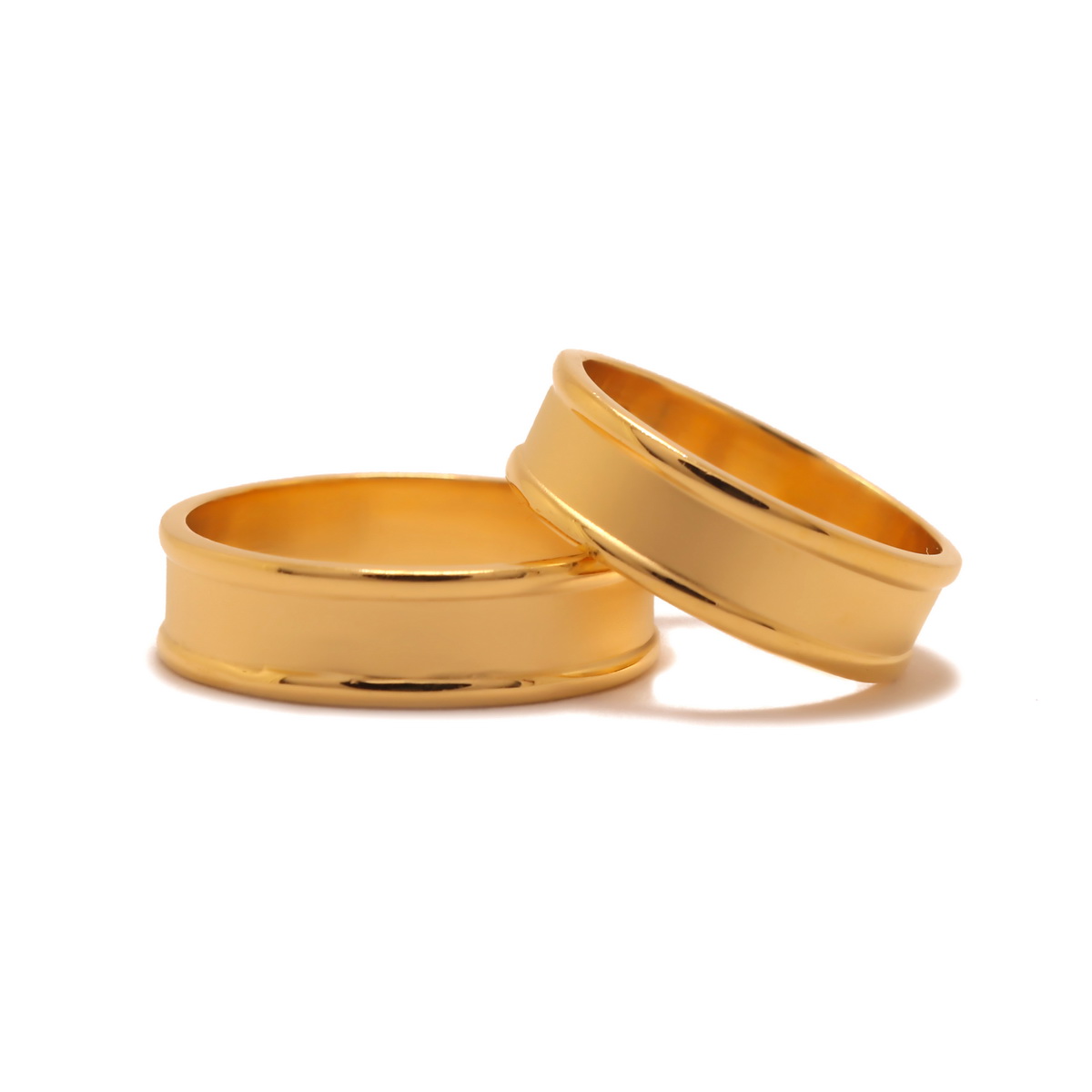 22k yellow gold plain carol rings - Image 3