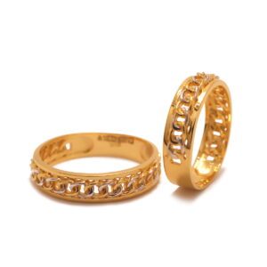 22k  yellow gold plain two souls rings