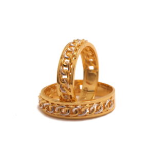 22k  yellow gold plain two souls rings
