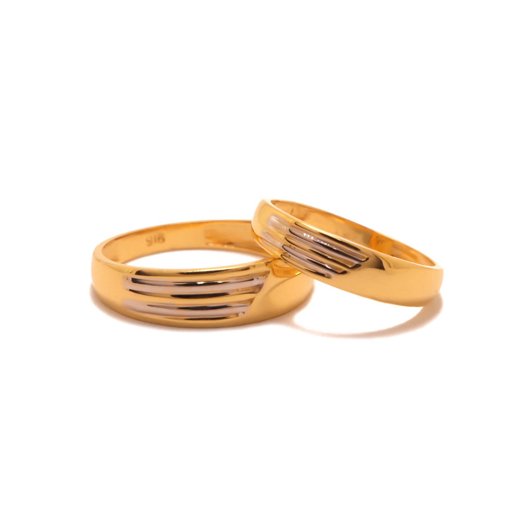 22k  yellow gold plain corinna bands