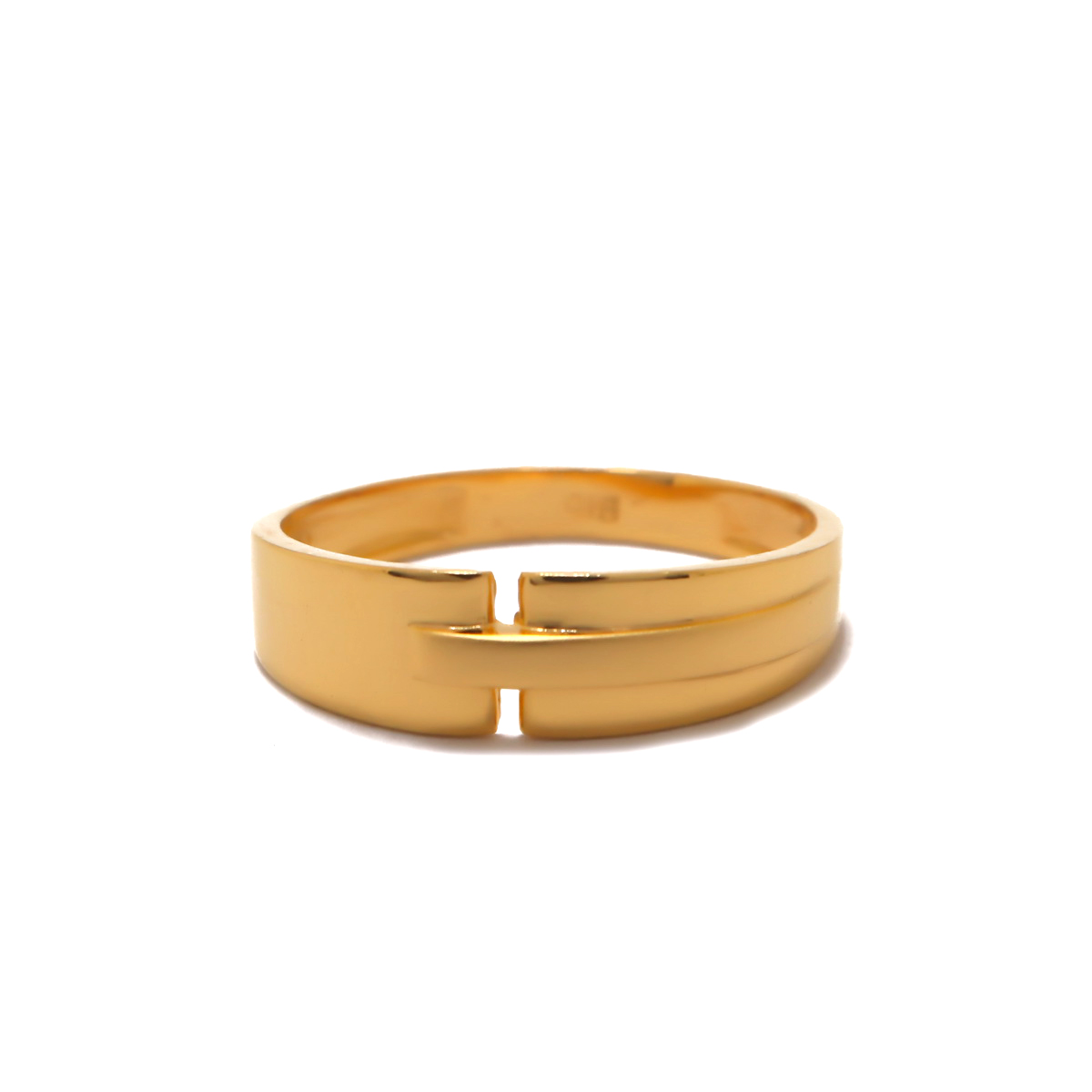 22k yellow gold plain coppia rings - Image 2