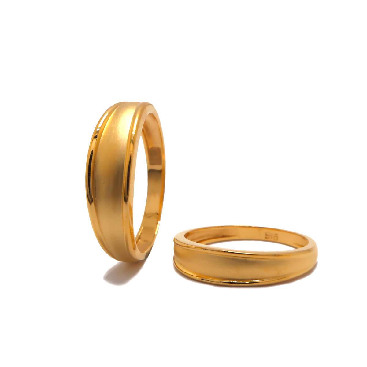 22k yellow gold plain cutluk rings - Image 3