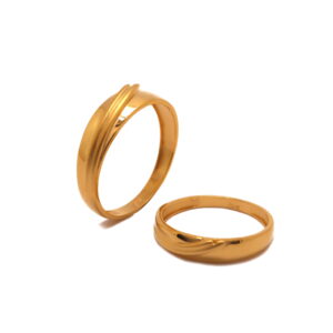22k  yellow gold plain bessy bands rings