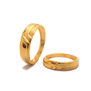 22k  yellow gold plain couple bands