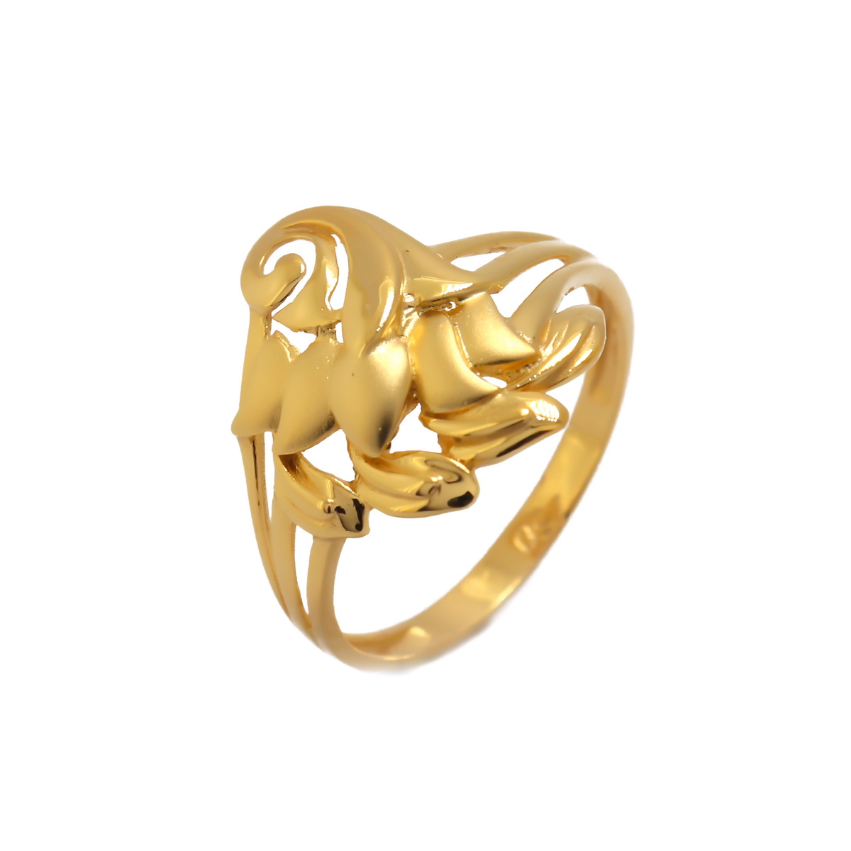 22k Gold Plain Feather Touch Ring