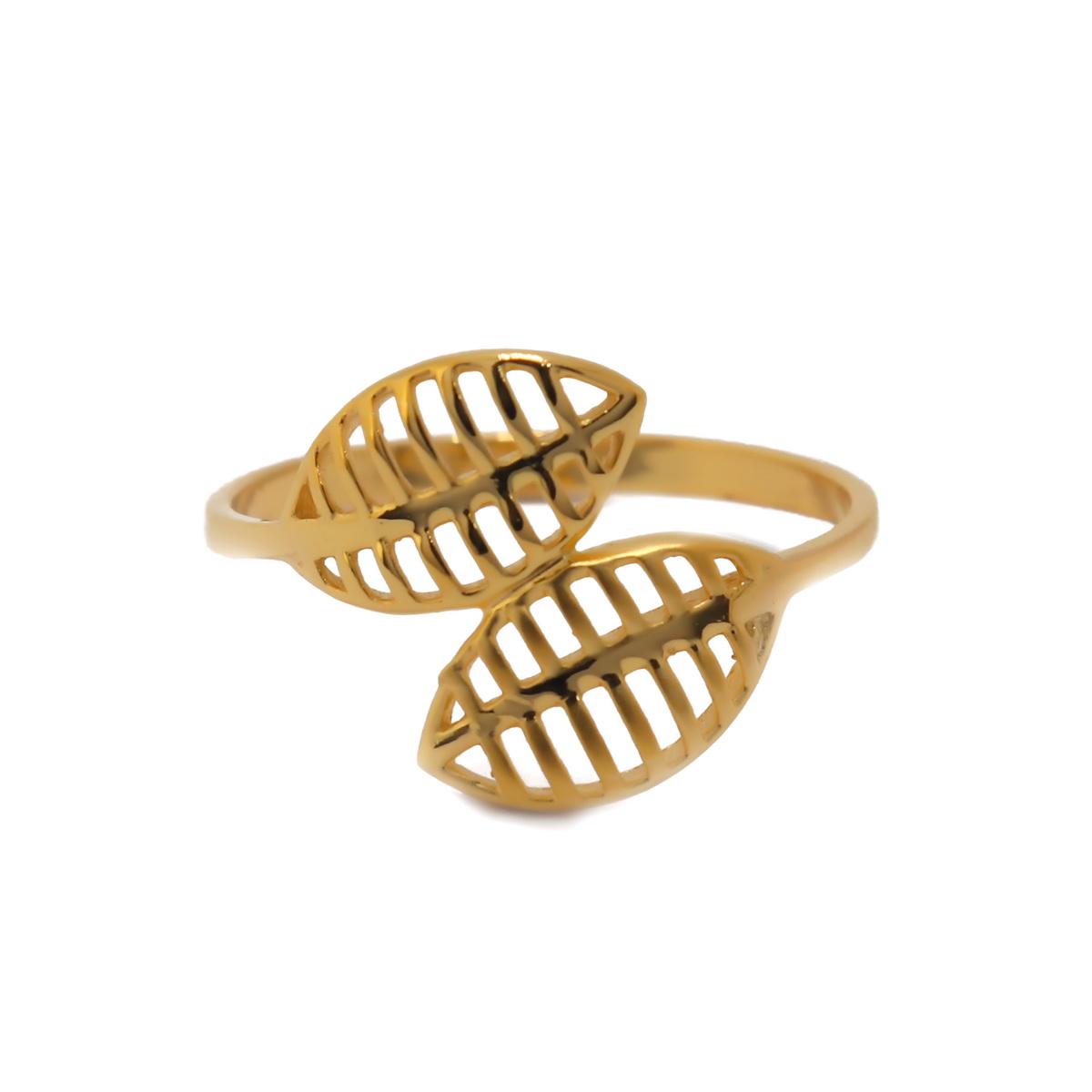 22k Gold Plain Two Leaf Ring - Image 2