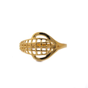 22k Gold Plain Curvy Ladder Ring
