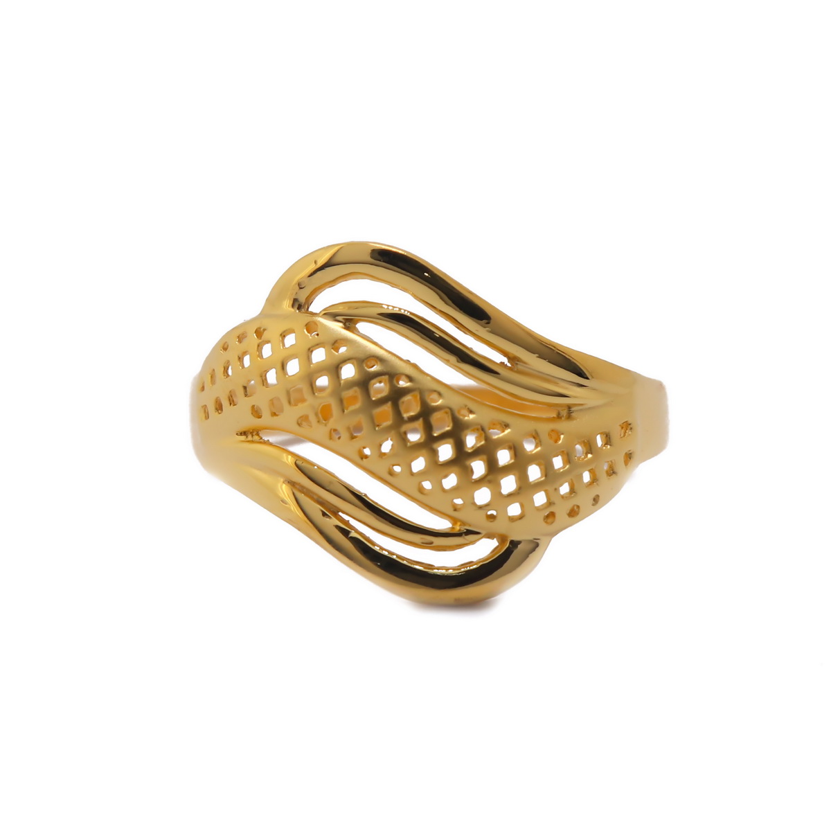 22k Gold Plain Two Leaf Ring - Image 2